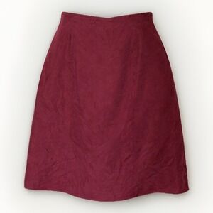 Quiet Luxury Silk Maroon Midi Skirt Women Size 18 A-Line Minimalist Luxe